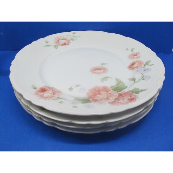 JHR Facon Limoges France Set Of Four 9 3/4" Floral Plates Hand Painted Germany - Picture 6 of 9